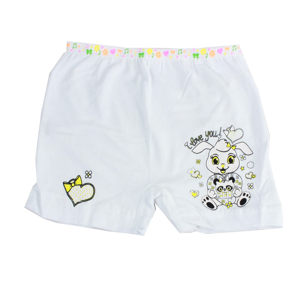 İç GiyimTutku 3'lü Paket Elastan Kız Çocuk Baskılı Külot Boxer Şort