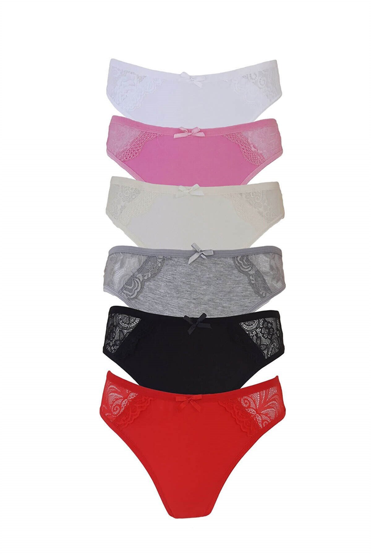 Külot, String, TangaTutku 6'lı Paket 0515 Firuze Dantelli Bayan Elastan Bikini Külot