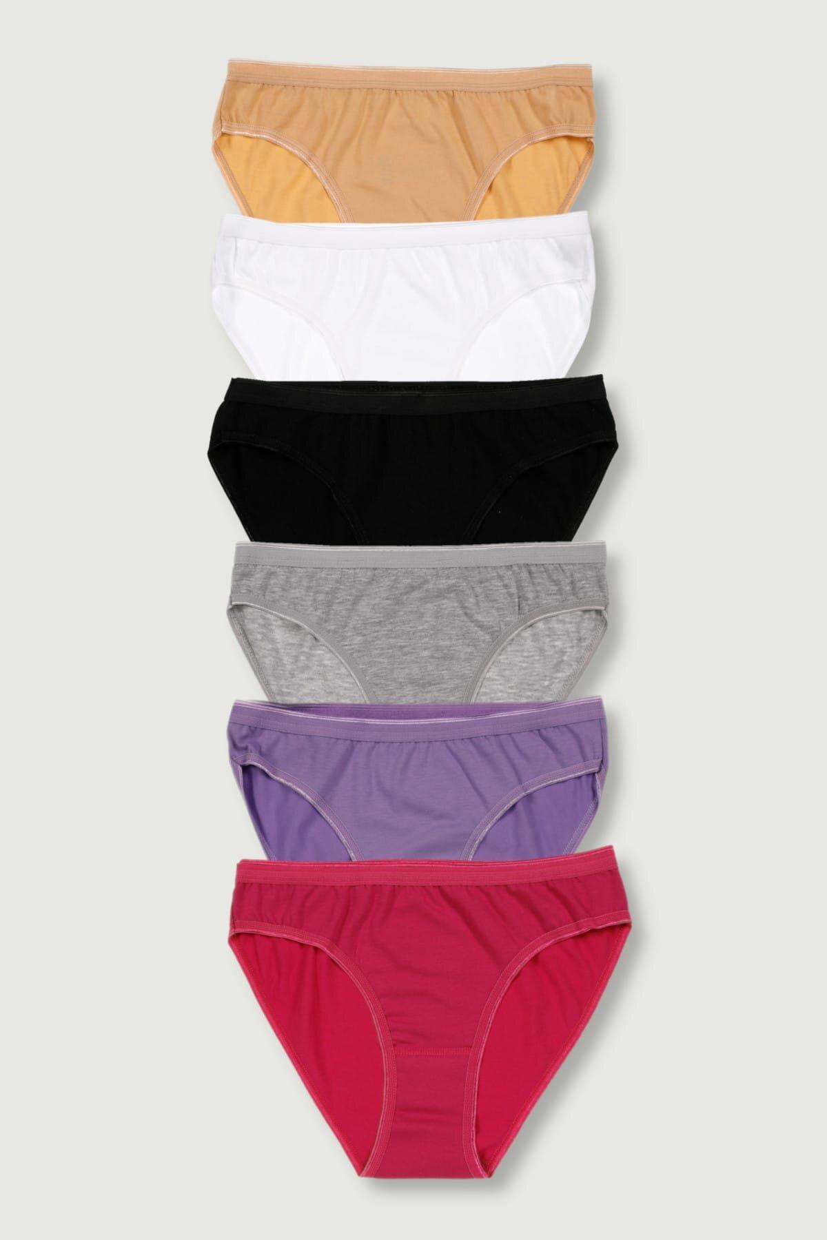 Tutku 6'lı Paket Kadın %100 Pamuk Bikini Külot | Çamaşırcımshop