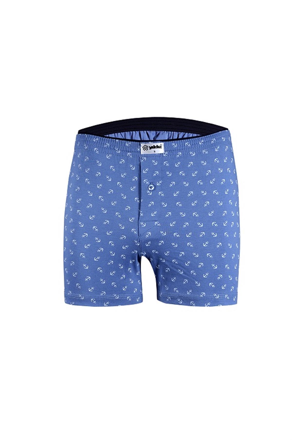 BoxerYıldız 48 Çapa Desenli Battal Beden Boxer