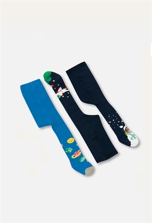 ÇorapUzay Konsept Desenli Erkek Havlu Külotlu Çorap 3'lü Paket
