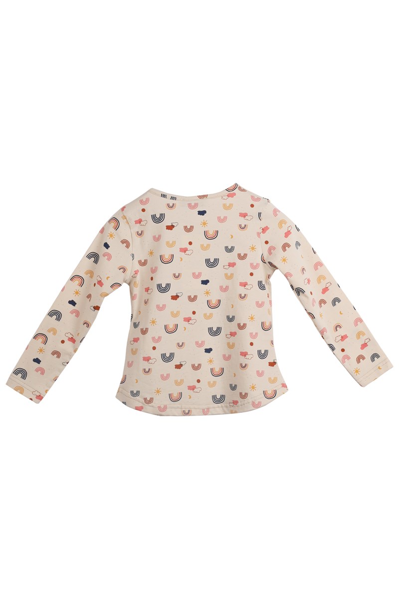 Desenli Kız Çocuk Tişört-BK 218543 |Silversunkids-T-Shirt