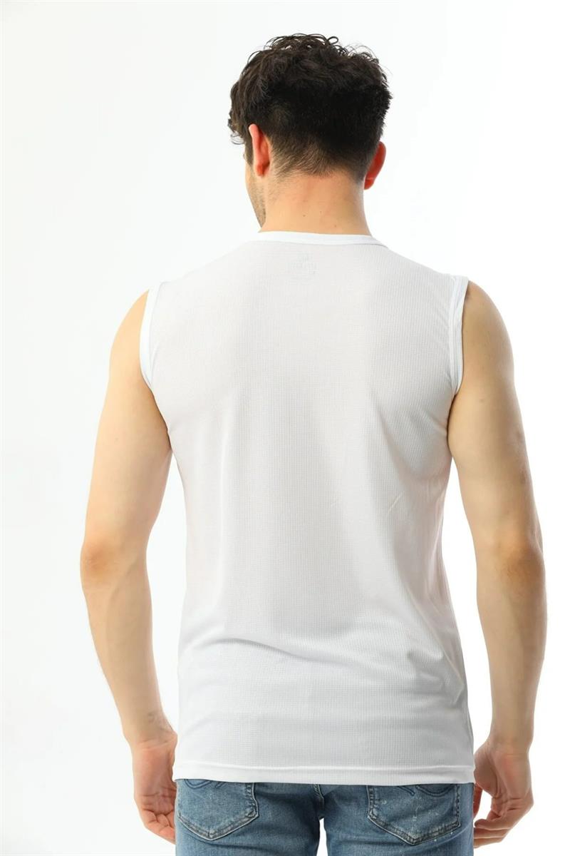 Erkek Beyaz Sıfır Kol Tişört  541| Silversun-Erkek Beyaz Sıfır Kol Tişört  541| Silversun