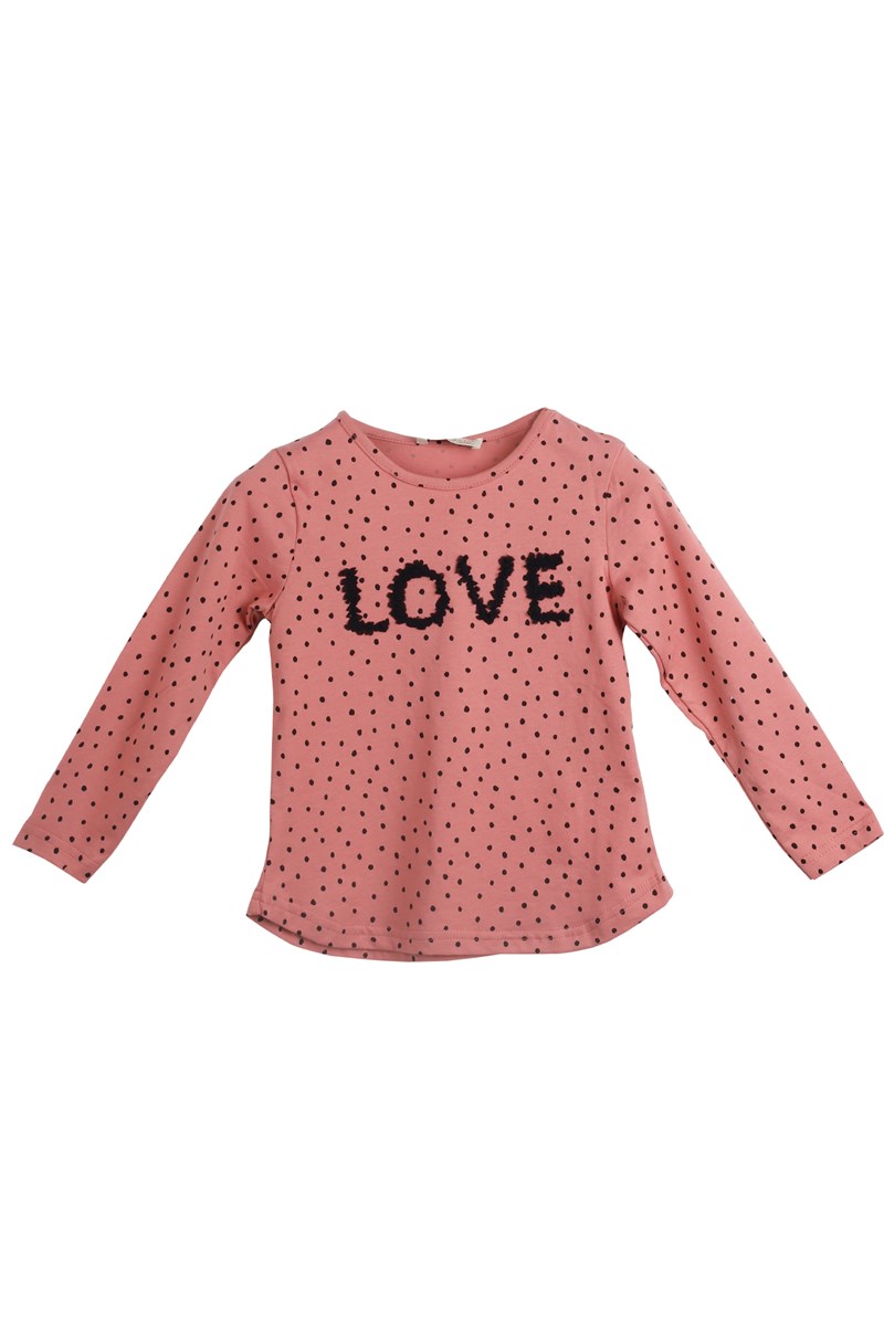 GülKurusu Renkli Kız Çocuk Tişört-BK 218543 |Silversunkids-T-Shirt