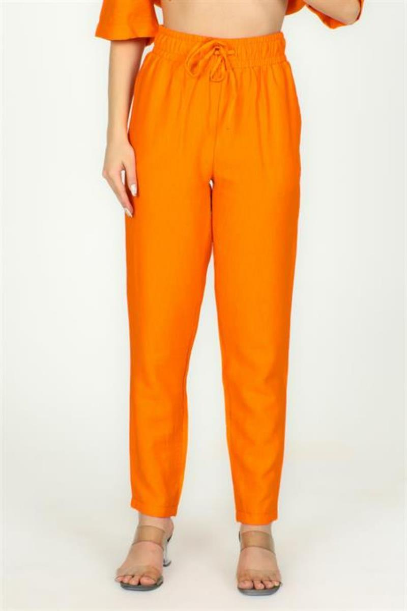 Kadın Oranj Bel Lastilkli Beach Model Pantolon 3001|Silversun-Kadın Oranj Bel Lastilkli Beach Model Pantolon 3001|Silversun