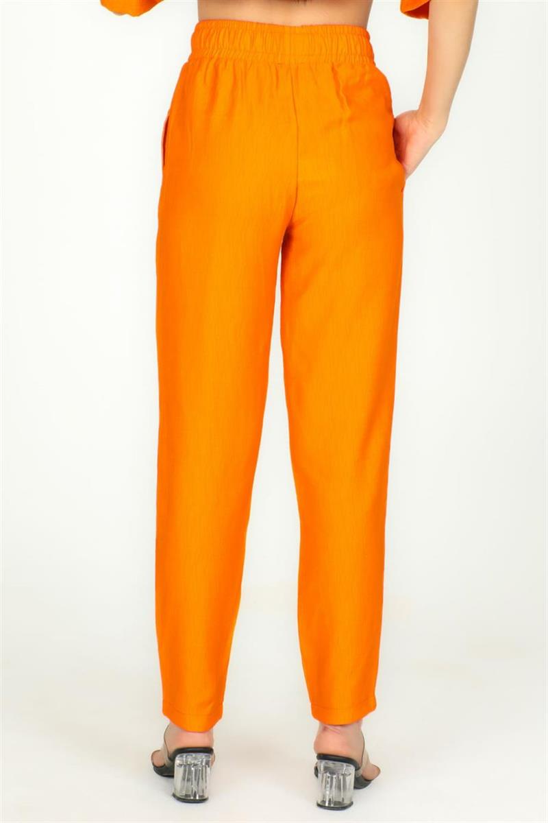 Kadın Oranj Bel Lastilkli Beach Model Pantolon 3001|Silversun-Kadın Oranj Bel Lastilkli Beach Model Pantolon 3001|Silversun