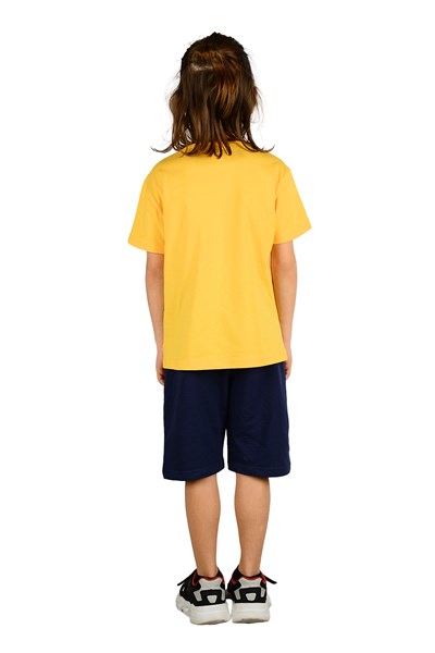 Sarı Renkli Baskılı Erkek Çocuk Tişört Şort Takım |KT 219148-Takım