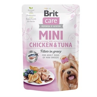 Brit Care Mini Irk Tavuklu Ve Ton Balıklı Köpek Pouch Maması 85 Gr, Yetişkin Köpek Konservesi, Brit Care