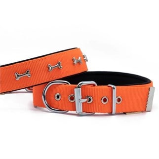 Doggie Metal Kemikli Dokuma Köpek Boyun Tasması Medium – Turuncu (3 X 47–55 Cm), KATEGORİSİZ, Doggie