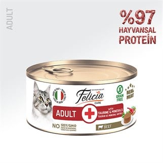 Felicia Sığır Etli Ezme Yetişkin Kedi Konserve Maması 85 Gr, Yetişkin Kedi Yaş Mama, Felicia