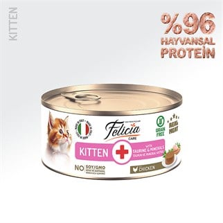 Felicia Tavuklu Püre Yavru Kedi Konserve Maması 85 Gr, Yavru Kedi Yaş Mama, Felicia
