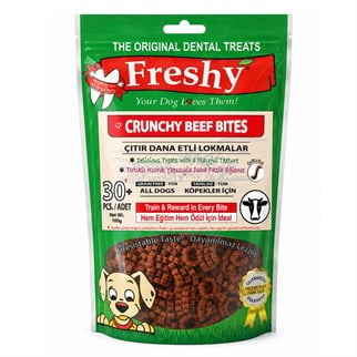 Freshy Çıtır Dana Lokmaları  Köpek Ödülü 30 Adet, Köpek Ödül Maması, Freshy