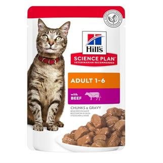 Hills Chunks & Gravy Biftekli Kedi Konserve Maması 85 Gr, Yetişkin Kedi Yaş Mama, Hills