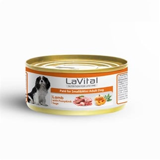 Lavital Kuzu Etli, Balkabaklı ve Adaçaylı Mini Irk Yetişkin Köpek Konservesi 85GR, KATEGORİSİZ, La Vital