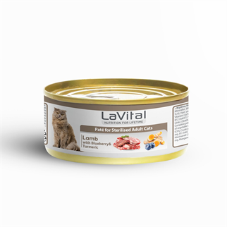Lavital Kuzu Etli Yabanmersini Sterilised Yetişkin Kedi Konservesi 85GR, Yetişkin Kedi Yaş Mama, La Vital