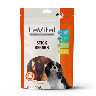 LaVital Ördek Etli veTavuk Ciğerli Kebap Köpek Ödülü 100g, Köpek Ödül Maması, La Vital