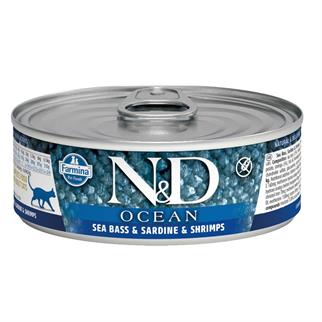 N&D Ocean Ton Balığı&Sardalya&Karidesli Kedi Konservesi 70gr, Yetişkin Kedi Yaş Mama, N & D