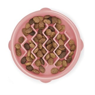 Outward Hound Fun Feeder Wave Yavaş Yeme Mama Kabı Small - Pembe, Plastik Mama ve Su Kapları, Petstages