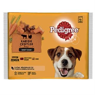 Pedigree Sığır Etli Kuzulu ve Hindili Köpek Konservesi 100gr 4 AL 3 ÖDE, Yaş Yetişkin Köpek Maması, Pedigree