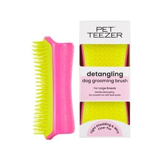 Pet Teezer Köpekler İçin Pembe / Sarı Tüy Açıcı Fırça, Köpek Tarak ve Fırçaları, Tangle Teezer