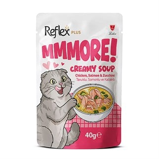 Reflex Plus MMore Tavuklu Somonlu ve Balkabaklı Kedi Çorbası 40 Gr, Kedi Ödül Maması, Reflex