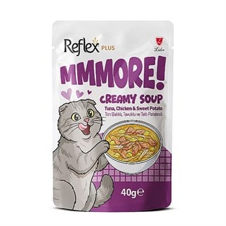 Reflex Plus MMore Ton Balıklı Tavuklu Talı Patatesli Kedi Çorbası 40 Gr, Kedi Ödül Maması, Reflex