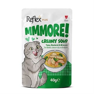 Reflex Plus MMore Ton Uskumru  ve Brokolili Kedi Çorbası 40 Gr, Kedi Ödül Maması, Reflex