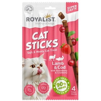 Royalist Cat Sticks Lamb&Cod Kedi Ödül Çubuğu 4x5Gr, Kedi Ödül Maması, Royalist