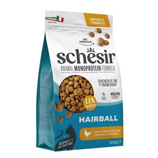 Schesir Monoprotein Tüy Yumağı Kontrolü Tavuklu Yetişkin Kedi Maması 1,5 Kg, Yetişkin Kedi Maması, Schesir