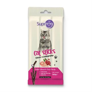 Supreme Cat Tavuklu Ve Narlı Ödül Çubuk 3x5gr, Kedi Ödül Maması, Supreme