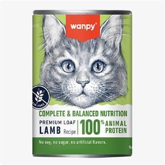 Wanpy Tahılsız %100 Kuzulu Kedi Konservesi 375 gr, Yetişkin Kedi Yaş Mama, Wanpy