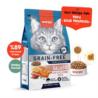Wanpy Tahılsız Somonlu Yetişkin Kedi Maması 1,5 kg, KATEGORİSİZ, Wanpy