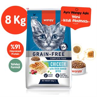 Wanpy Tahılsız Tavuklu Yavru Kedi Maması 8 kg, Yavru Kedi Maması, Wanpy