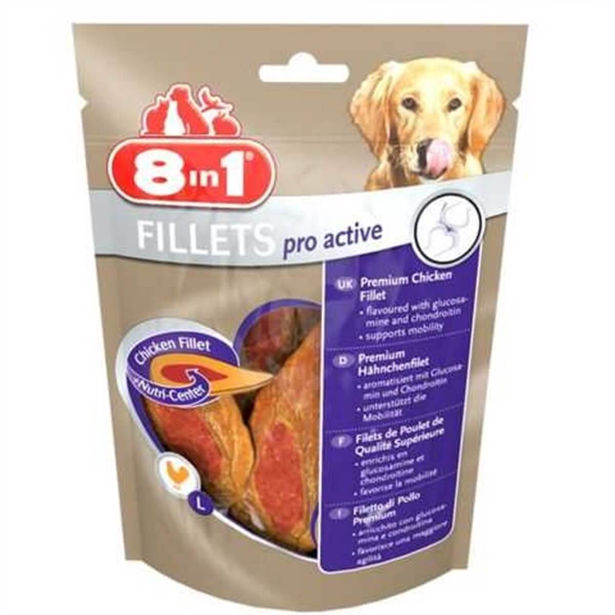 8in1 Poch Fillets Pro Active Glikozamin Katkılı Köpek Ödülü 80 Gr