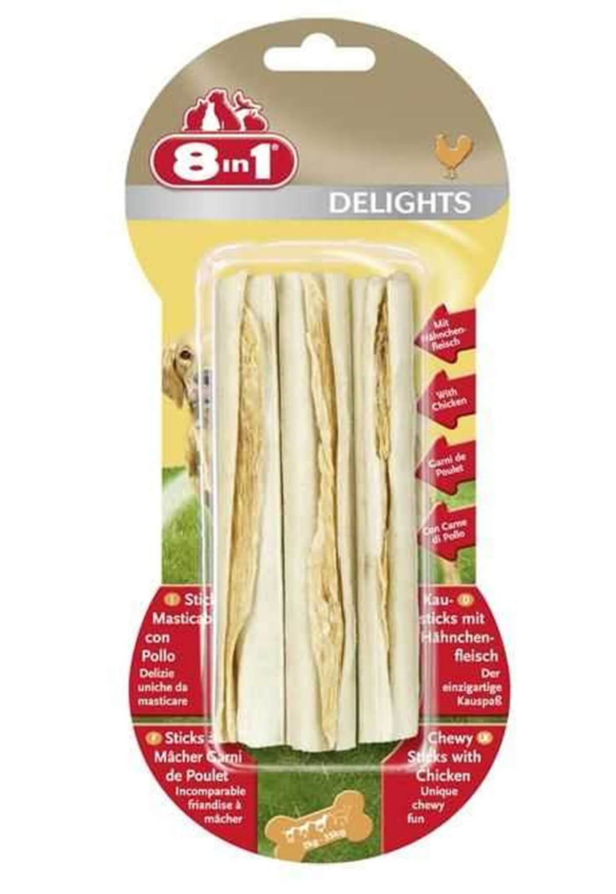 8in1 Delights Bones Köpekler İçin Ağız Bakım Kemiği 3'Lü Sticks
