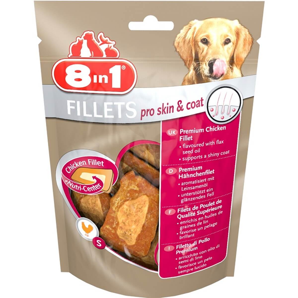 8in1 Fillets Pro Skin ve Coat Keten Tohumu Yağlı Köpek Ödülü 80 Gr