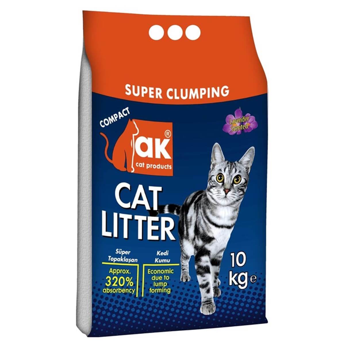 Akkum Lavanta Kokulu İnce Taneli Kedi Kumu 10 Lt