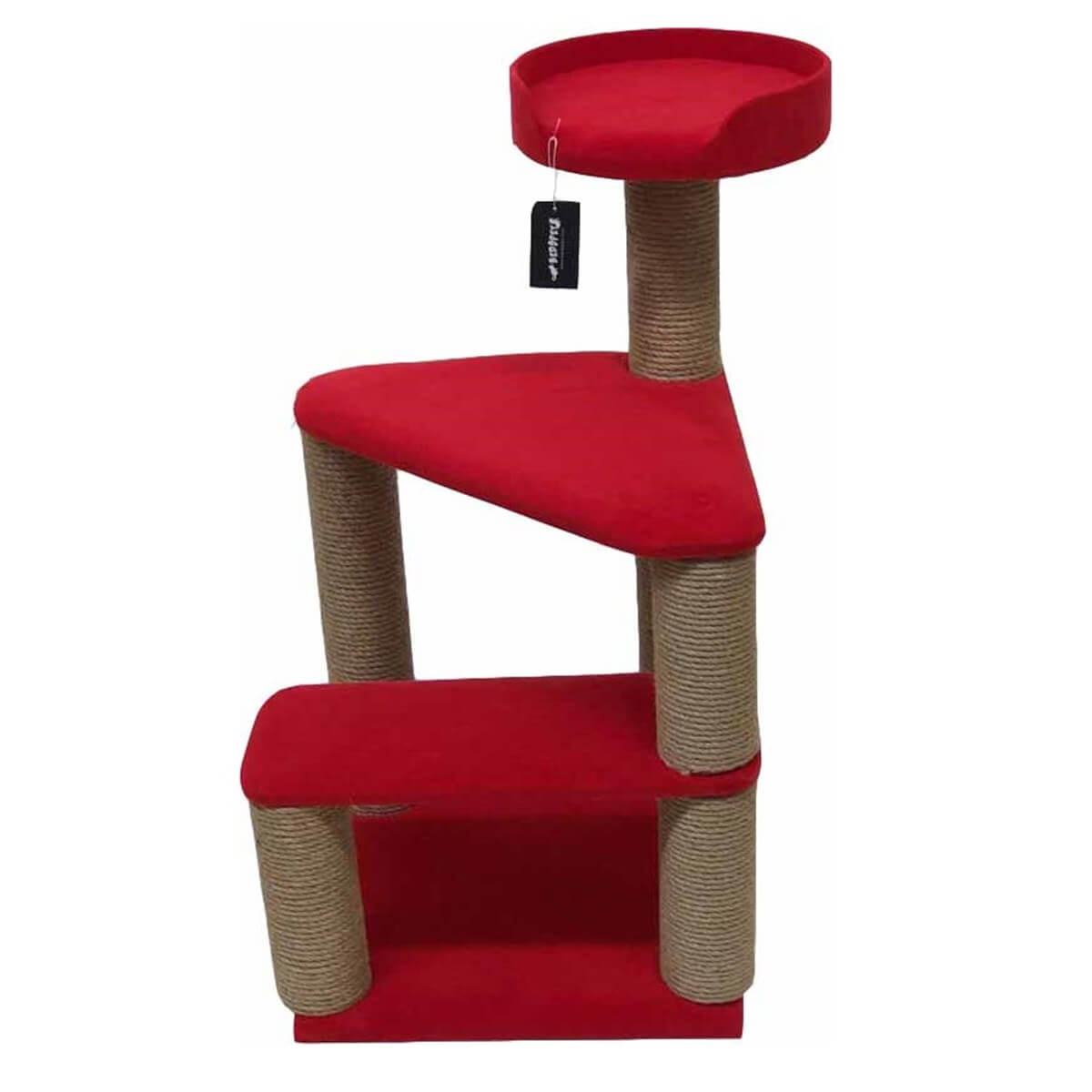Bedspet 2 Basamaklı Kedi Tırmalama Kulesi Kırmızı