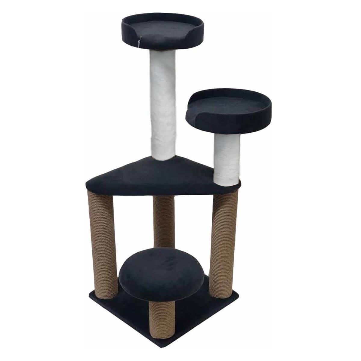 Bedspet 3 Oturaklı Kedi Tırmalama Kulesi Füme
