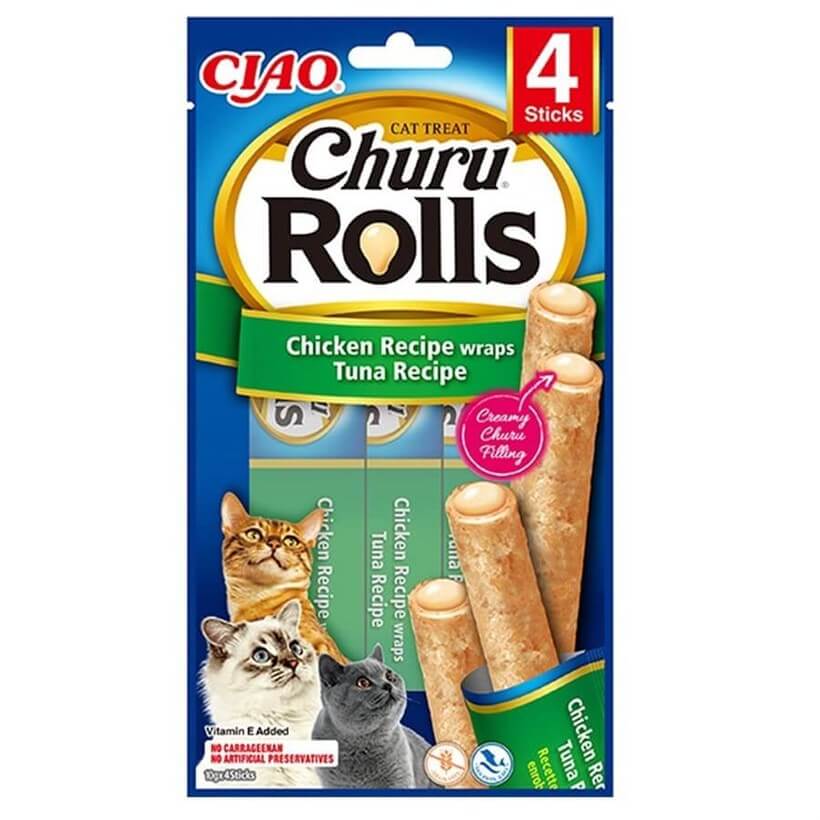 Ciao Sticks Tavuk Sargılı & Ton Balıklı Kedi Ödülü 4 X 10 Gr