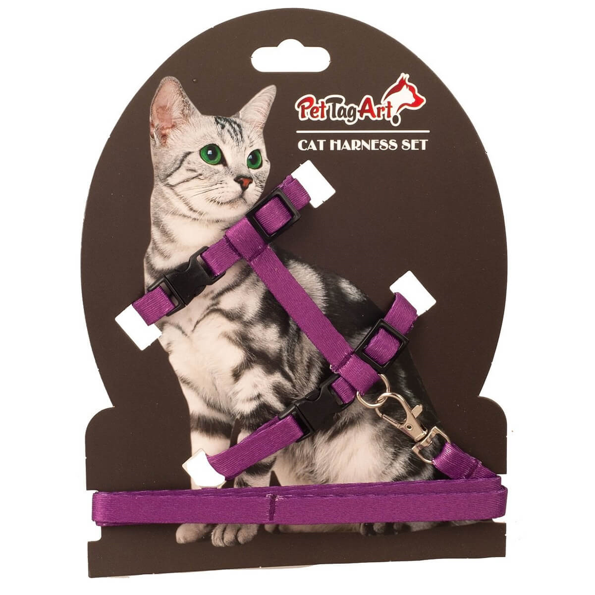 Dalis Ayarlanabilir Kedi Göğüs Tasma Seti Mor