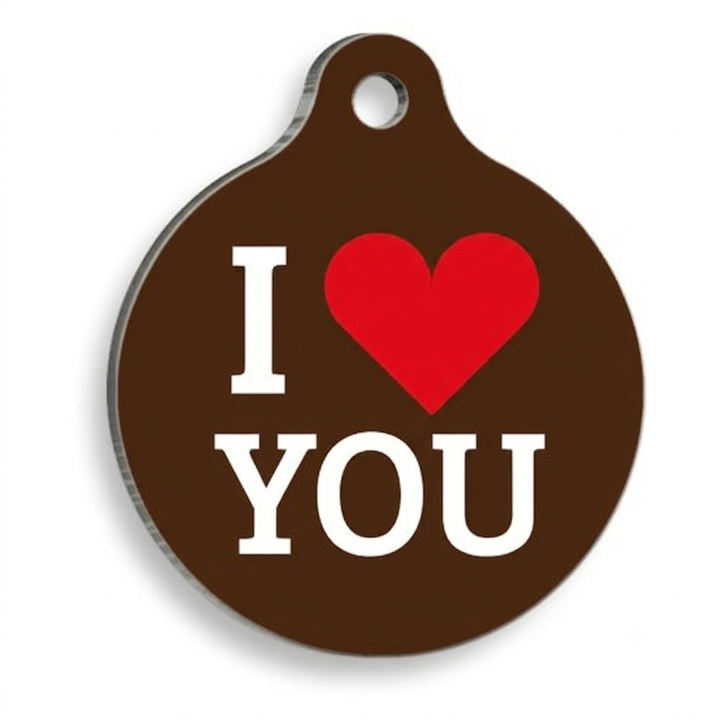 Dalis I Love You Yuvarlak Kedi ve Köpek Künyesi 3,8 Cm