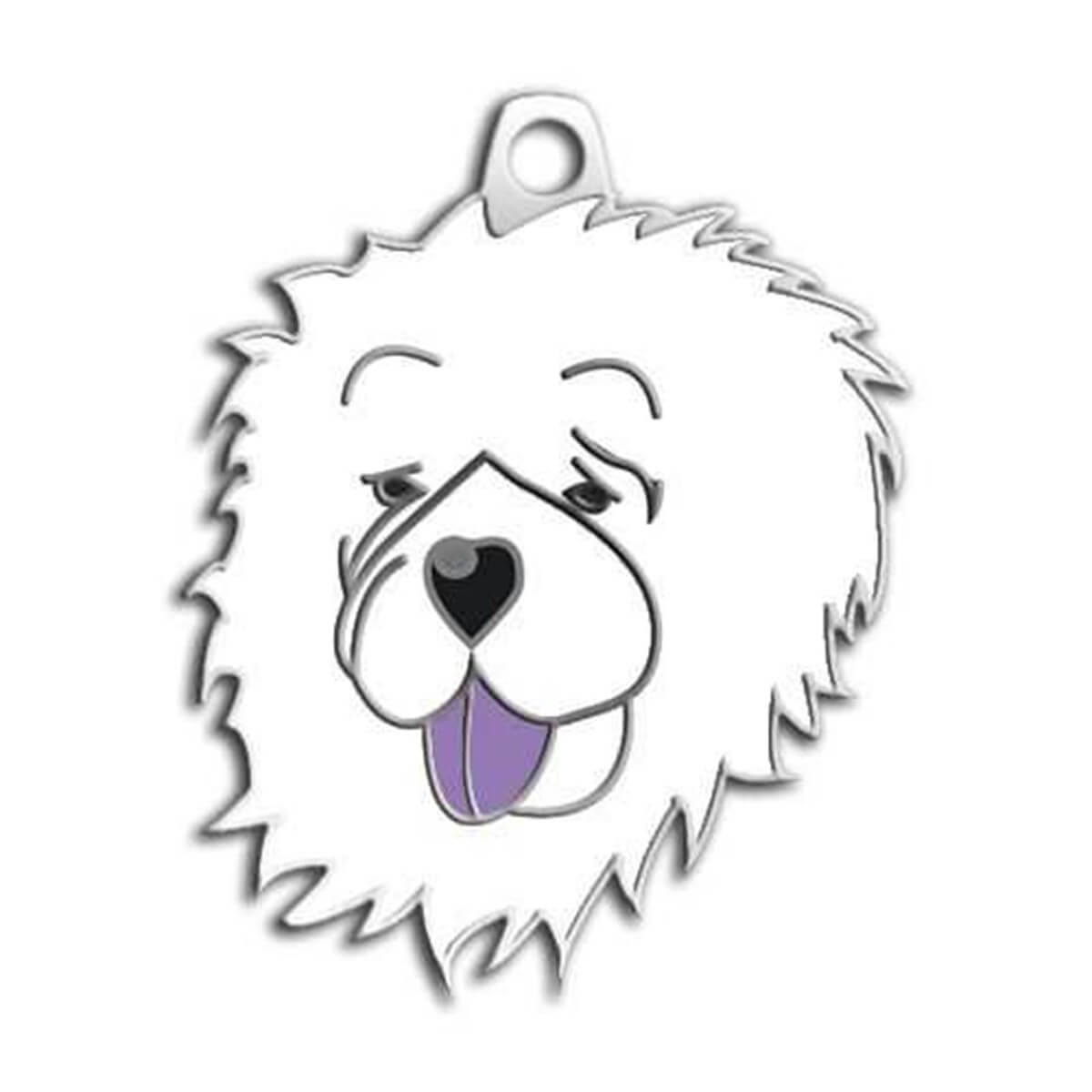 Dalis Pet Tag Çin Aslanı Köpek Künyesi Beyaz