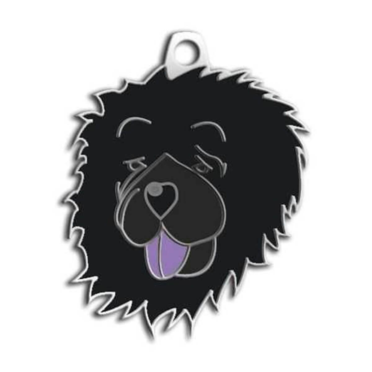 Dalis Pet Tag Çin Aslanı Köpek Künyesi Siyah