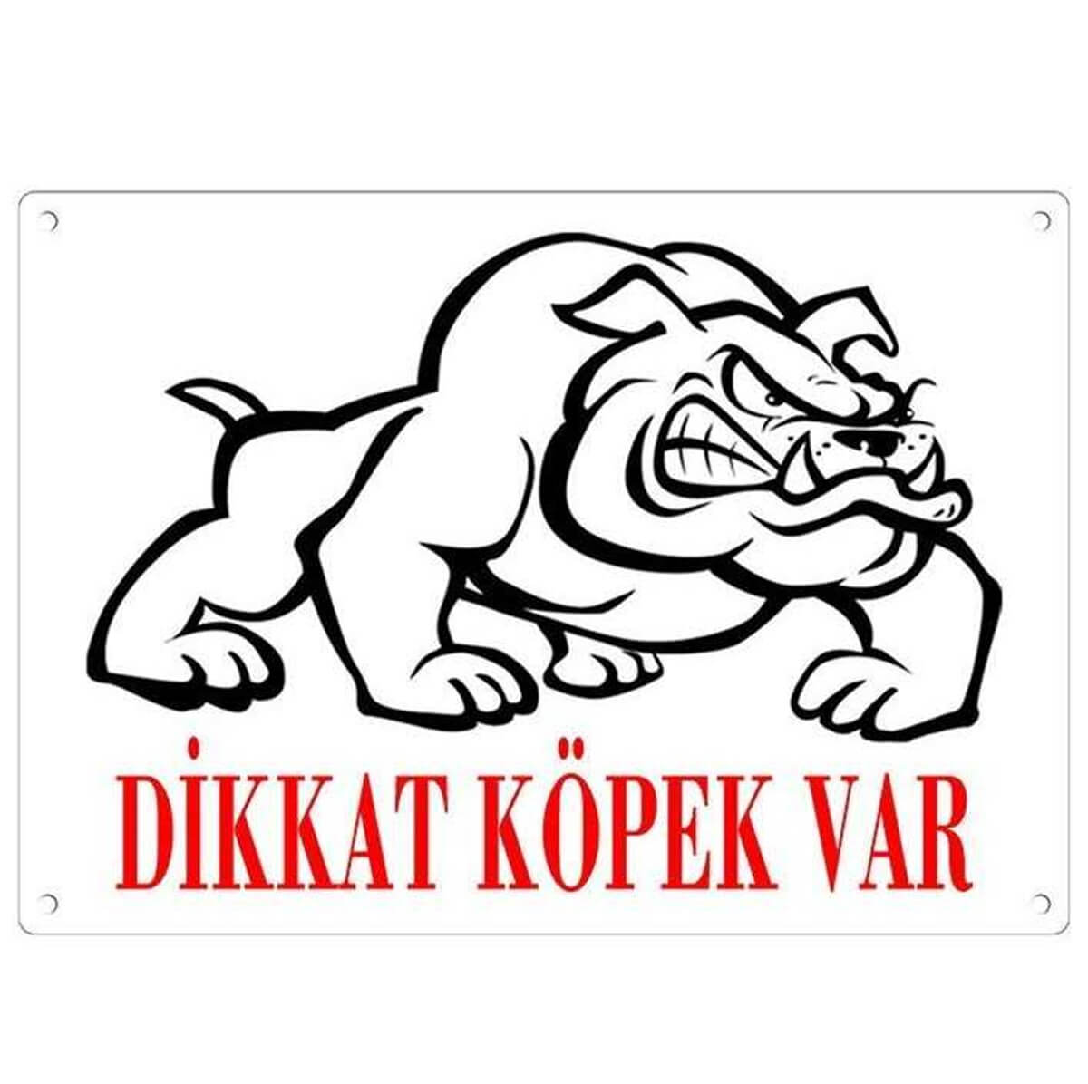 Dalis Pet Tag Dikkat Köpek Var Uyarı Levhası (Bulldog)