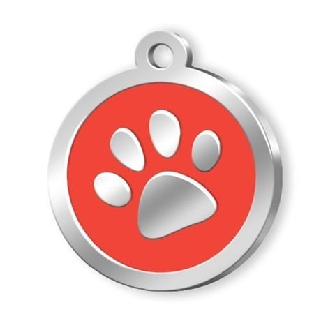 Dalis Pet Tag Mineli Seri Pati Desenli Künye Kırmızı