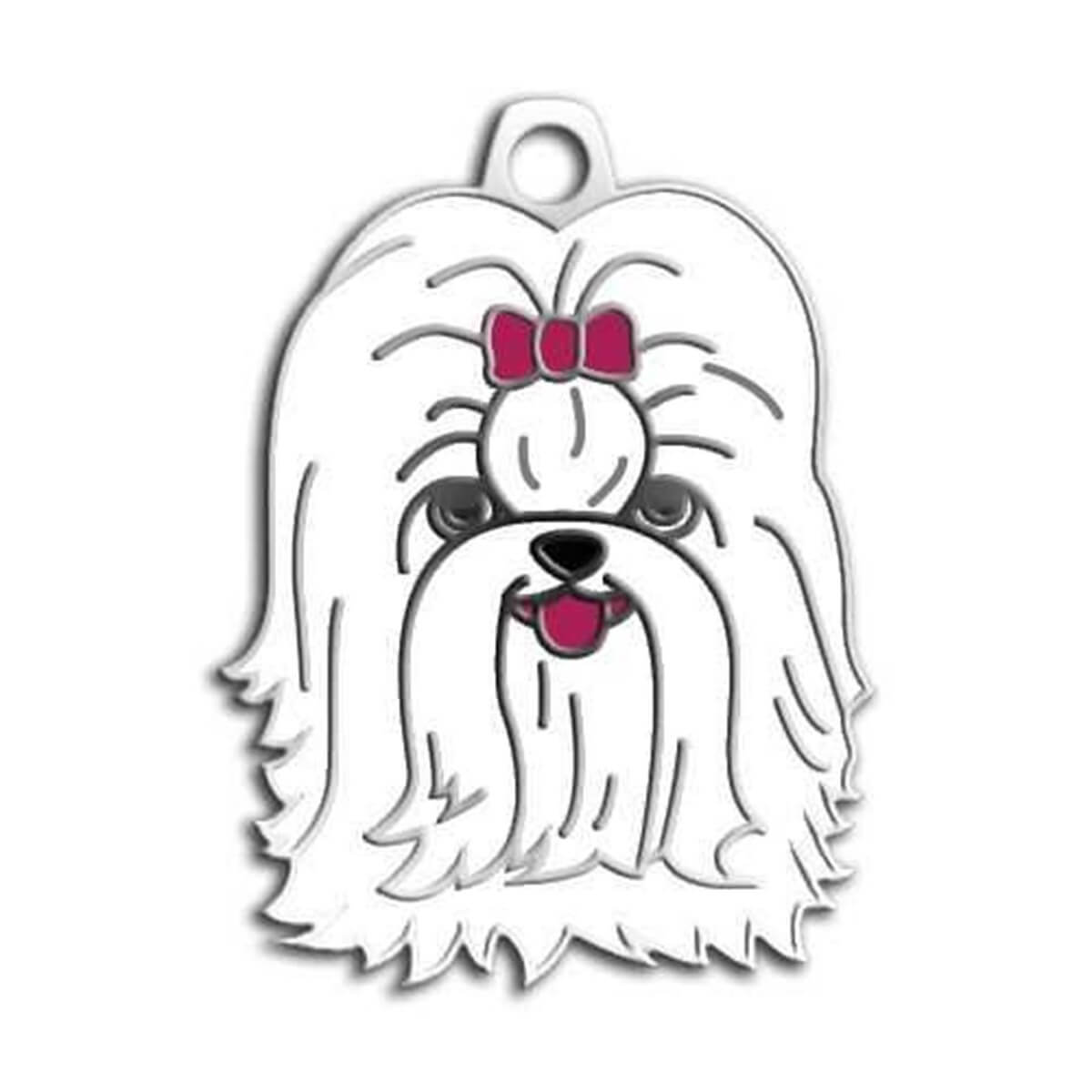 Dalis Pet Tag Shih-Tzu Köpek Künyesi (Beyaz)