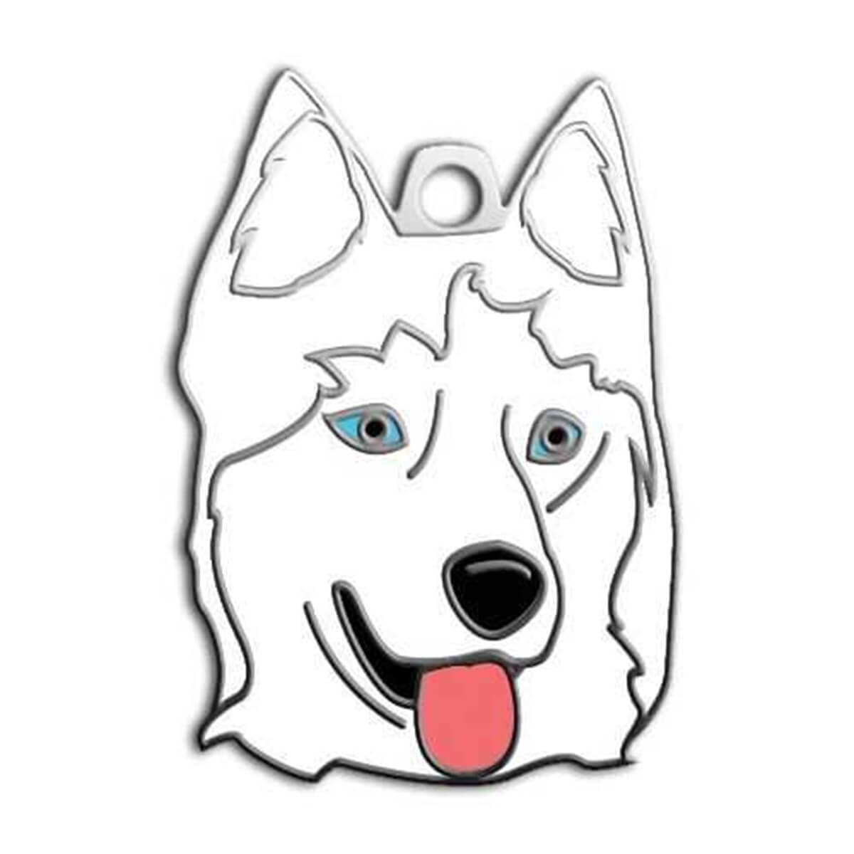 Dalis Pet Tag Sibirya Kurdu Köpek Künyesi Beyaz