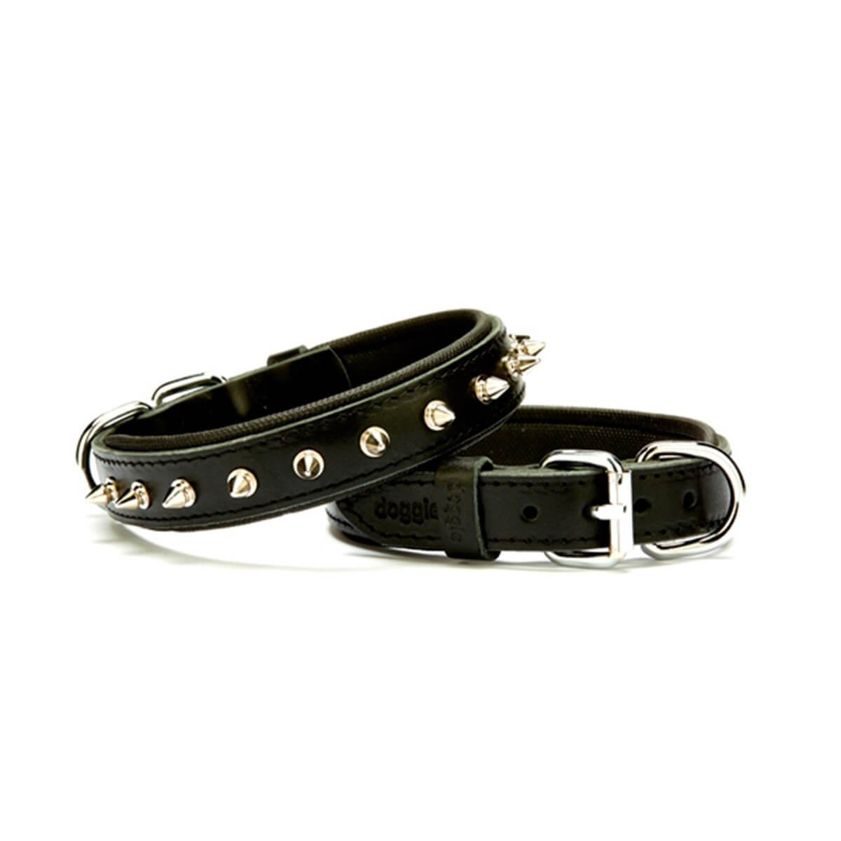 Doggie Comfort Çivili Deri Köpek Boyun Tasması Medium – Siyah (3.5 X 47–55 Cm)