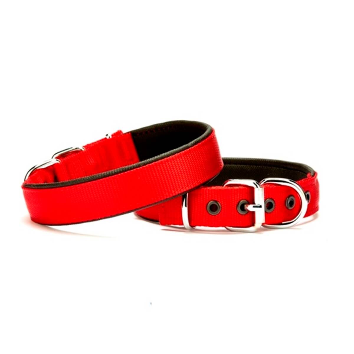 Doggie Comfort Sade Dokuma Köpek Boyun Tasması Medium (2,5 X 37–45 Cm) Kırmızı